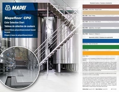 Tableau de sélection de couleurs pour Mapefloor CPU